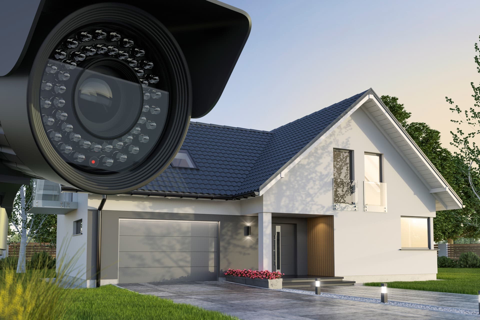 A residential security camera