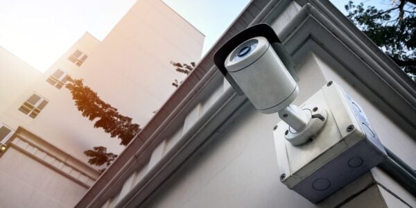 CCTV Security camera on building wall