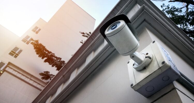 CCTV Security camera on building wall