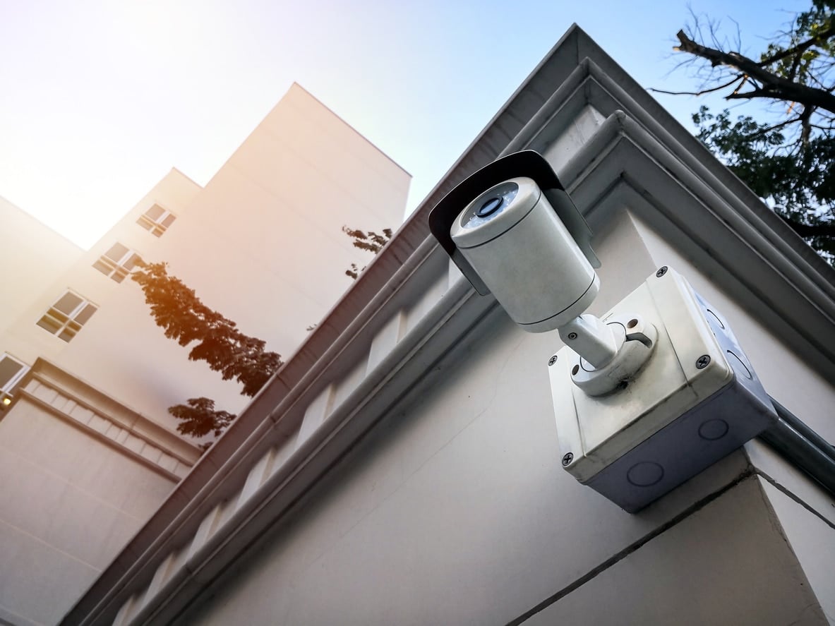 CCTV Security camera on building wall