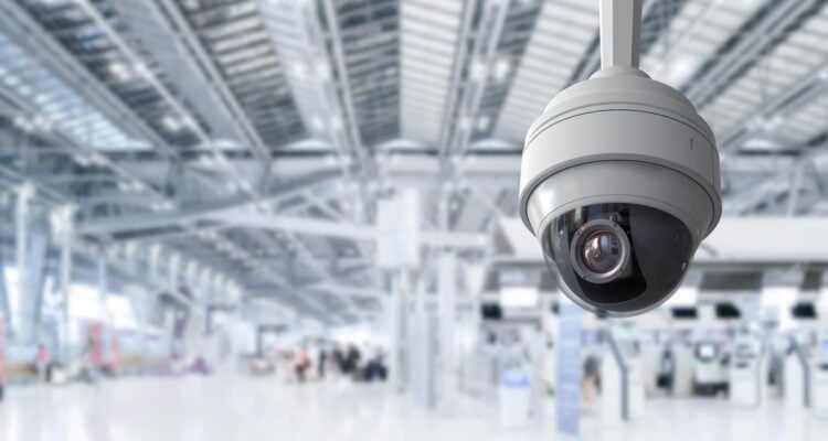 Security camera or cctv camera in airport