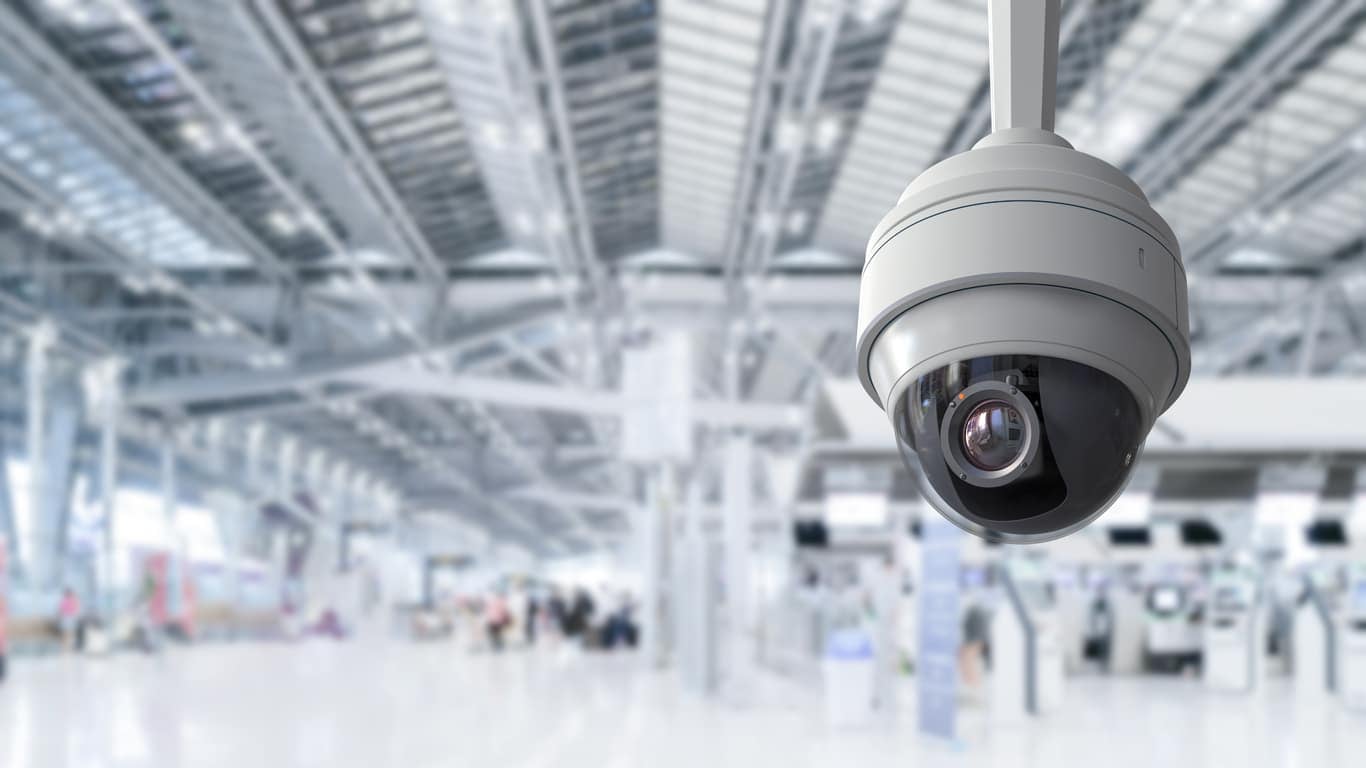 Security camera or cctv camera in airport